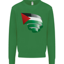 Curled Palestine Flag Palestinian Day Football Mens Sweatshirt Jumper Irish Green