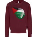 Curled Palestine Flag Palestinian Day Football Mens Sweatshirt Jumper Maroon