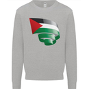 Curled Palestine Flag Palestinian Day Football Mens Sweatshirt Jumper Sports Grey