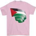 Curled Palestine Flag Palestinian Day Football Mens T-Shirt 100% Cotton Light Pink