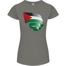 Curled Palestine Flag Palestinian Day Football Womens Petite Cut T-Shirt Charcoal