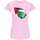 Curled Palestine Flag Palestinian Day Football Womens Petite Cut T-Shirt Light Pink