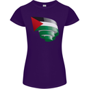 Curled Palestine Flag Palestinian Day Football Womens Petite Cut T-Shirt Purple