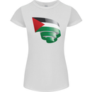 Curled Palestine Flag Palestinian Day Football Womens Petite Cut T-Shirt White
