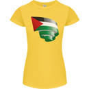 Curled Palestine Flag Palestinian Day Football Womens Petite Cut T-Shirt Yellow