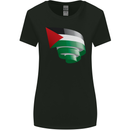 Curled Palestine Flag Palestinian Day Football Womens Wider Cut T-Shirt Black