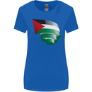 Curled Palestine Flag Palestinian Day Football Womens Wider Cut T-Shirt Royal Blue