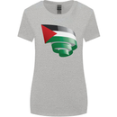 Curled Palestine Flag Palestinian Day Football Womens Wider Cut T-Shirt Sports Grey