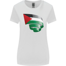 Curled Palestine Flag Palestinian Day Football Womens Wider Cut T-Shirt White