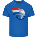 Curled Paraguay Flag Paraguayan Day Football Kids T-Shirt Childrens Royal Blue