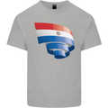 Curled Paraguay Flag Paraguayan Day Football Kids T-Shirt Childrens Sports Grey