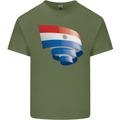 Curled Paraguay Flag Paraguayan Day Football Mens Cotton T-Shirt Tee Top Military Green