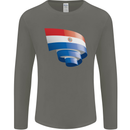 Curled Paraguay Flag Paraguayan Day Football Mens Long Sleeve T-Shirt Charcoal