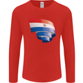 Curled Paraguay Flag Paraguayan Day Football Mens Long Sleeve T-Shirt Red