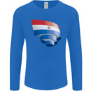 Curled Paraguay Flag Paraguayan Day Football Mens Long Sleeve T-Shirt Royal Blue