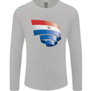 Curled Paraguay Flag Paraguayan Day Football Mens Long Sleeve T-Shirt Sports Grey