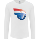 Curled Paraguay Flag Paraguayan Day Football Mens Long Sleeve T-Shirt White