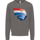Curled Paraguay Flag Paraguayan Day Football Mens Sweatshirt Jumper Charcoal