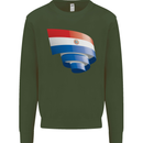 Curled Paraguay Flag Paraguayan Day Football Mens Sweatshirt Jumper Forest Green