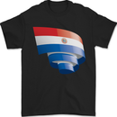 Curled Paraguay Flag Paraguayan Day Football Mens T-Shirt 100% Cotton Black