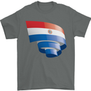 Curled Paraguay Flag Paraguayan Day Football Mens T-Shirt 100% Cotton Charcoal