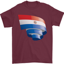 Curled Paraguay Flag Paraguayan Day Football Mens T-Shirt 100% Cotton Maroon