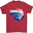 Curled Paraguay Flag Paraguayan Day Football Mens T-Shirt 100% Cotton Red