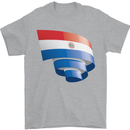 Curled Paraguay Flag Paraguayan Day Football Mens T-Shirt 100% Cotton Sports Grey
