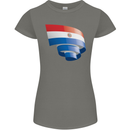 Curled Paraguay Flag Paraguayan Day Football Womens Petite Cut T-Shirt Charcoal