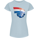 Curled Paraguay Flag Paraguayan Day Football Womens Petite Cut T-Shirt Light Blue