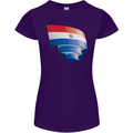 Curled Paraguay Flag Paraguayan Day Football Womens Petite Cut T-Shirt Purple