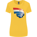 Curled Paraguay Flag Paraguayan Day Football Womens Wider Cut T-Shirt Yellow
