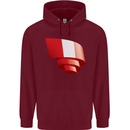 Curled Peru Flag Peruvian Day Football Childrens Kids Hoodie Maroon