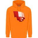 Curled Peru Flag Peruvian Day Football Childrens Kids Hoodie Orange