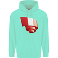 Curled Peru Flag Peruvian Day Football Childrens Kids Hoodie Peppermint