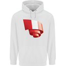 Curled Peru Flag Peruvian Day Football Childrens Kids Hoodie White