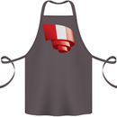 Curled Peru Flag Peruvian Day Football Cotton Apron 100% Organic Dark Grey