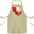 Curled Peru Flag Peruvian Day Football Cotton Apron 100% Organic Khaki
