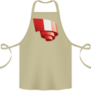Curled Peru Flag Peruvian Day Football Cotton Apron 100% Organic Khaki
