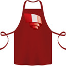 Curled Peru Flag Peruvian Day Football Cotton Apron 100% Organic Maroon
