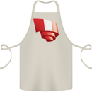 Curled Peru Flag Peruvian Day Football Cotton Apron 100% Organic Natural