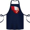 Curled Peru Flag Peruvian Day Football Cotton Apron 100% Organic Navy Blue