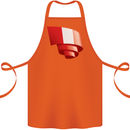 Curled Peru Flag Peruvian Day Football Cotton Apron 100% Organic Orange