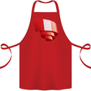 Curled Peru Flag Peruvian Day Football Cotton Apron 100% Organic Red