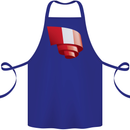 Curled Peru Flag Peruvian Day Football Cotton Apron 100% Organic Royal Blue