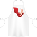 Curled Peru Flag Peruvian Day Football Cotton Apron 100% Organic White