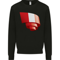 Curled Peru Flag Peruvian Day Football Kids Sweatshirt Jumper Black