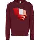 Curled Peru Flag Peruvian Day Football Kids Sweatshirt Jumper Maroon