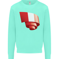 Curled Peru Flag Peruvian Day Football Kids Sweatshirt Jumper Peppermint