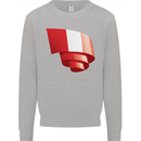 Curled Peru Flag Peruvian Day Football Kids Sweatshirt Jumper Sports Grey